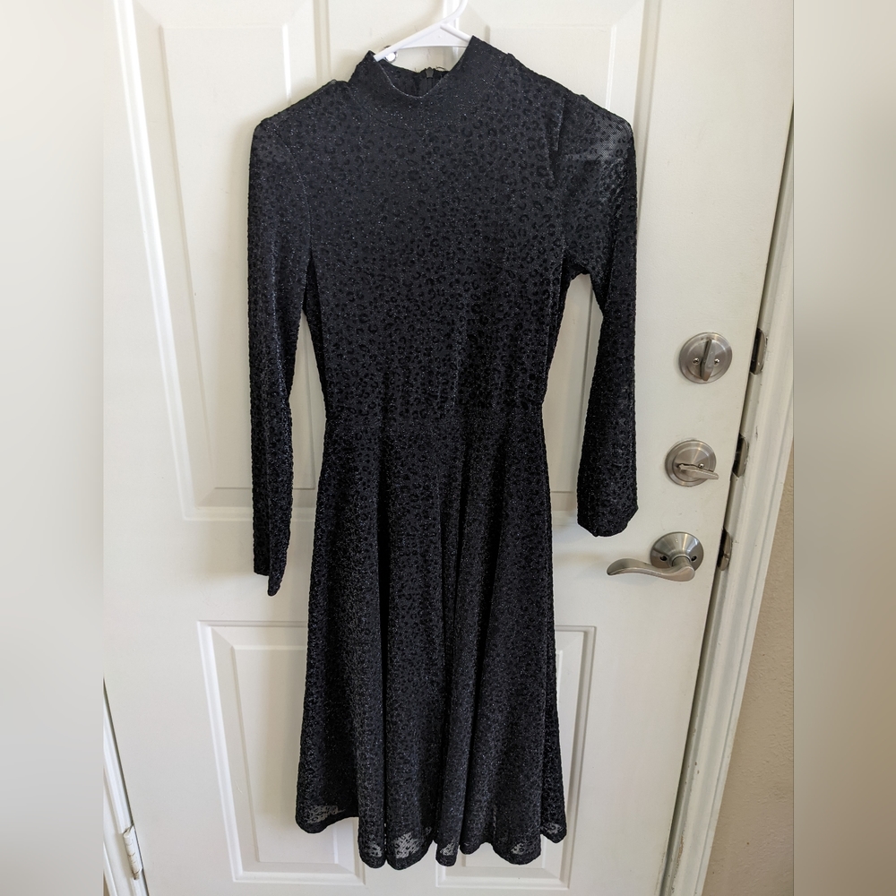 Sparkle Mock Neck Midi Dress
